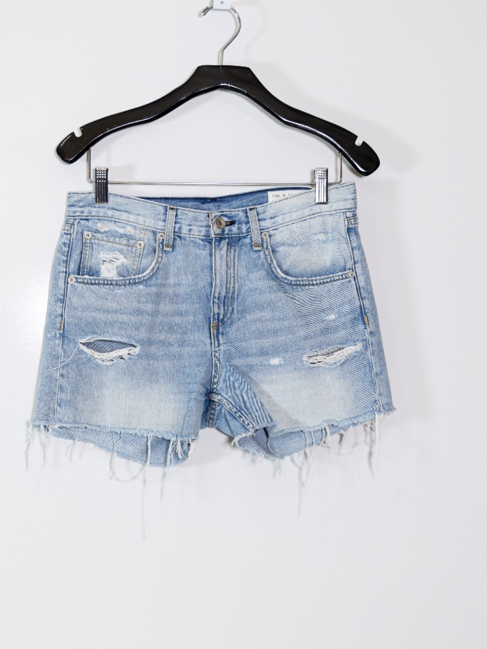 Rag & Bone Women's Boy Short High Waist Cut Off Distressed Jean Shorts Martini